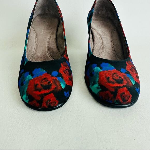 Aerosoles Plum Tree Floral Wedge 3" Heel Pumps Shoes Womens Sz 7.5 M - Picture 3 of 9